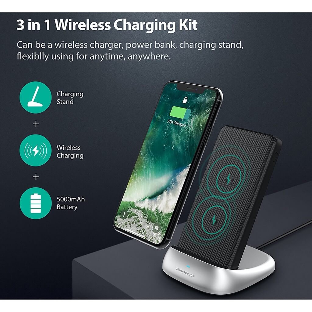 شاحن وايرليس راف بور - RP-PB106 - اسود